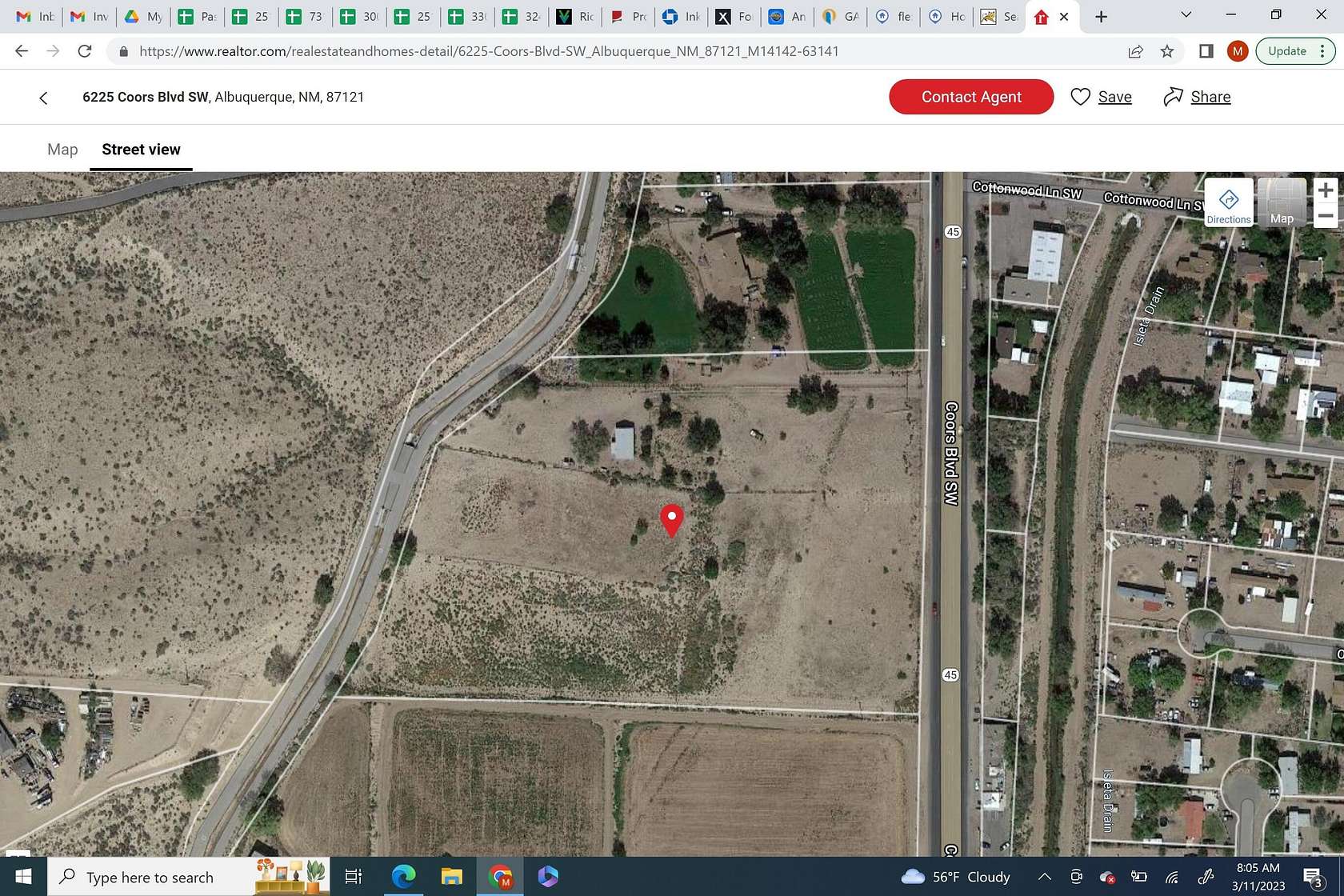 10.2 Acres of Land with Home for Sale in Albuquerque, New Mexico