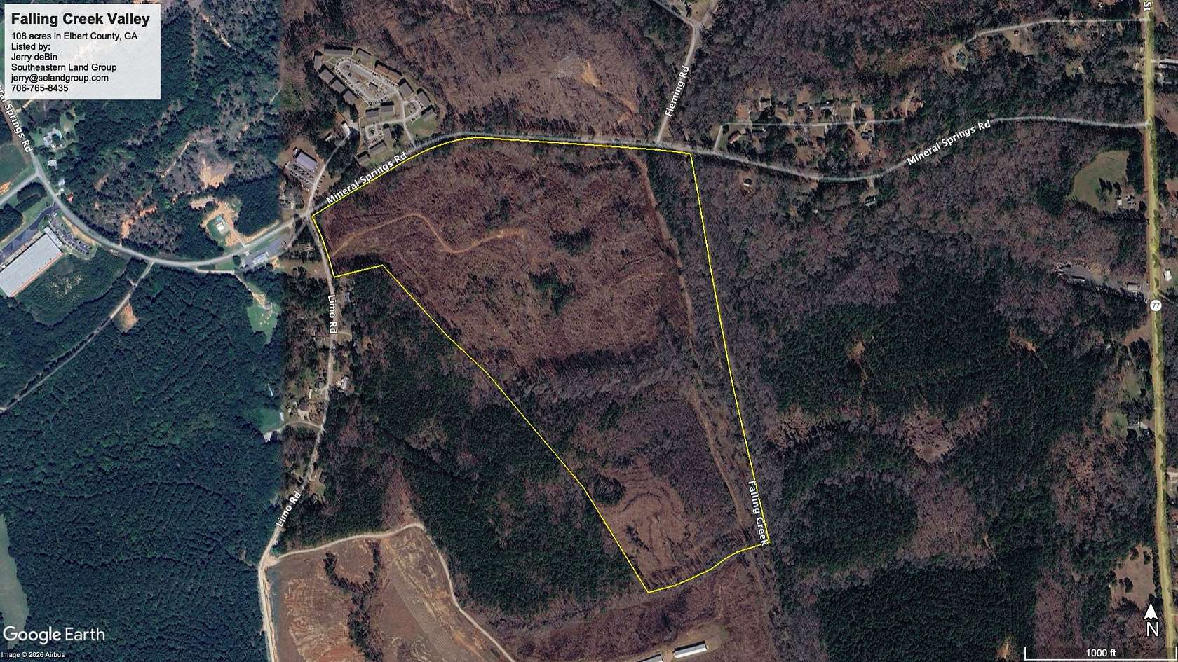 108 Acres of Land for Sale in Elberton, Georgia