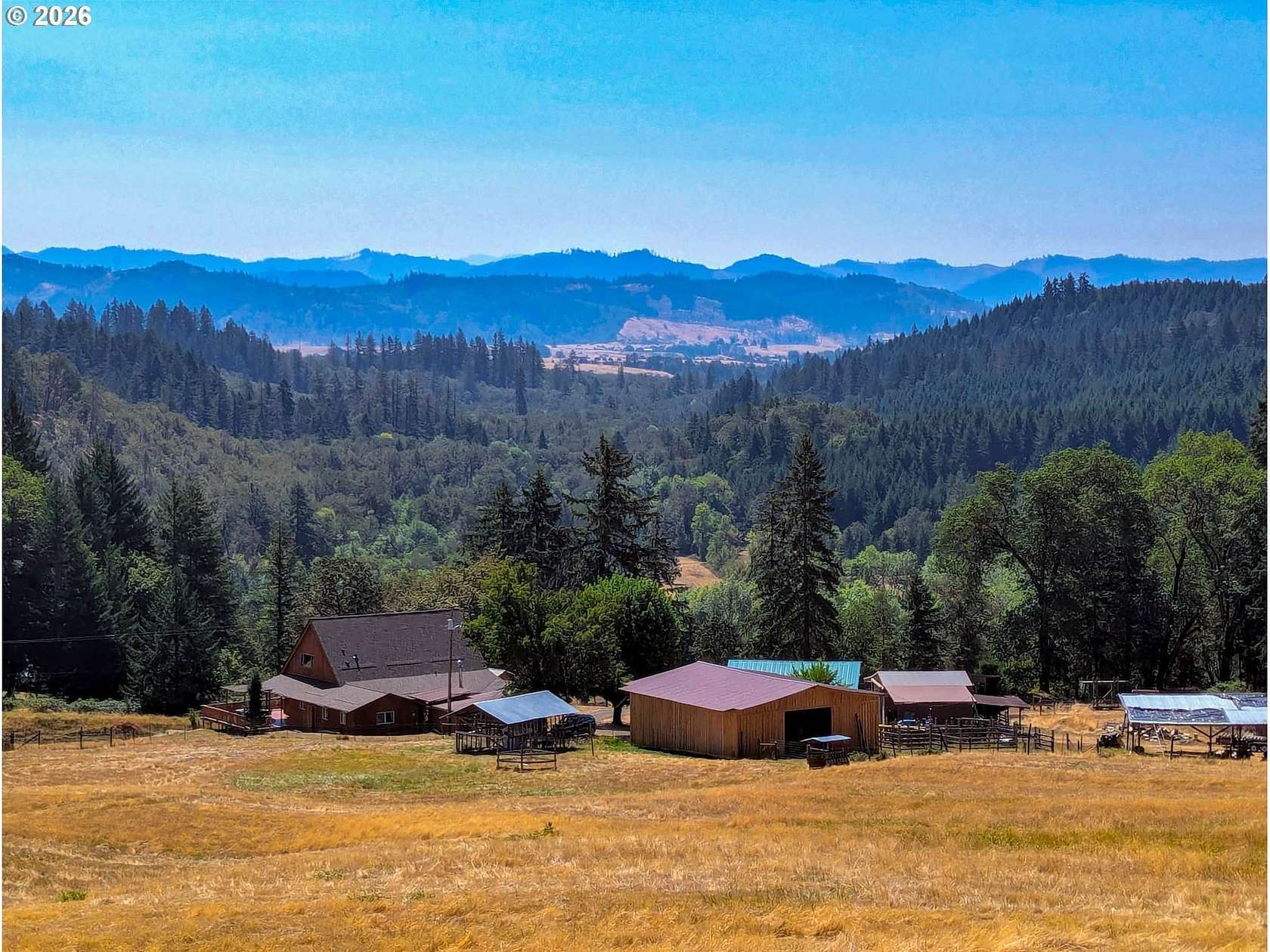 45 Acres of Agricultural Land with Home for Sale in Oakland, Oregon