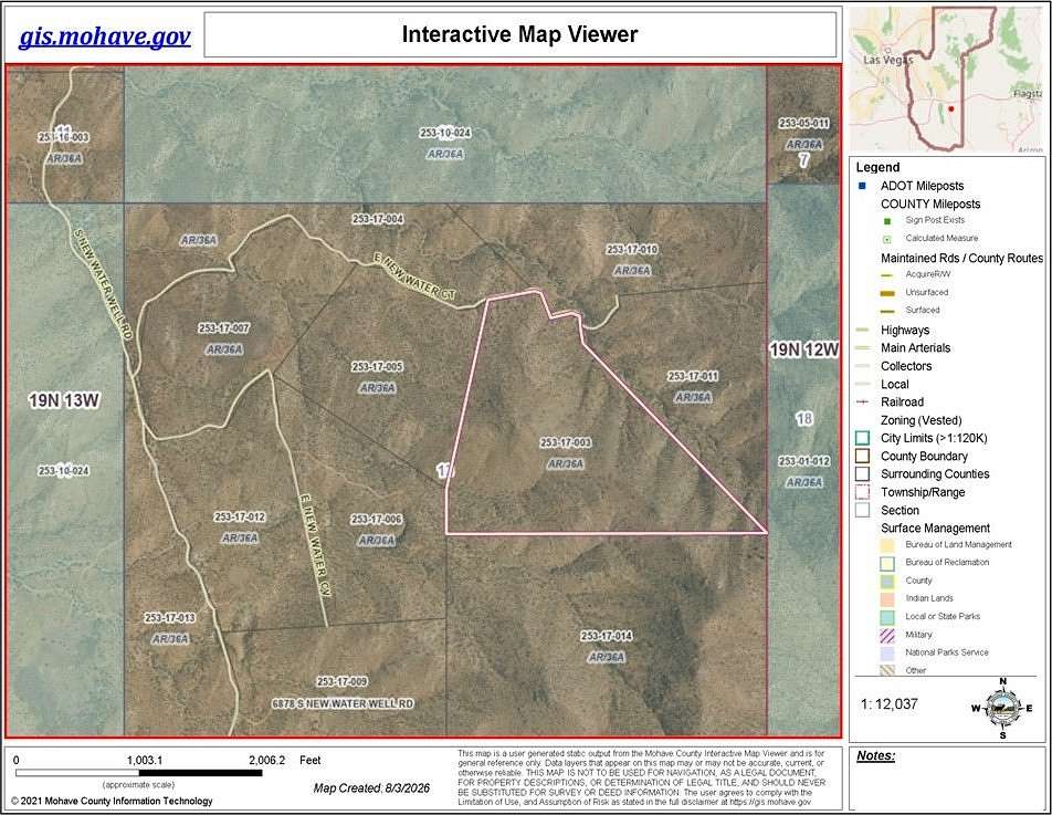 68.8 Acres of Agricultural & Residential Land for Sale in Golden Valley, Arizona