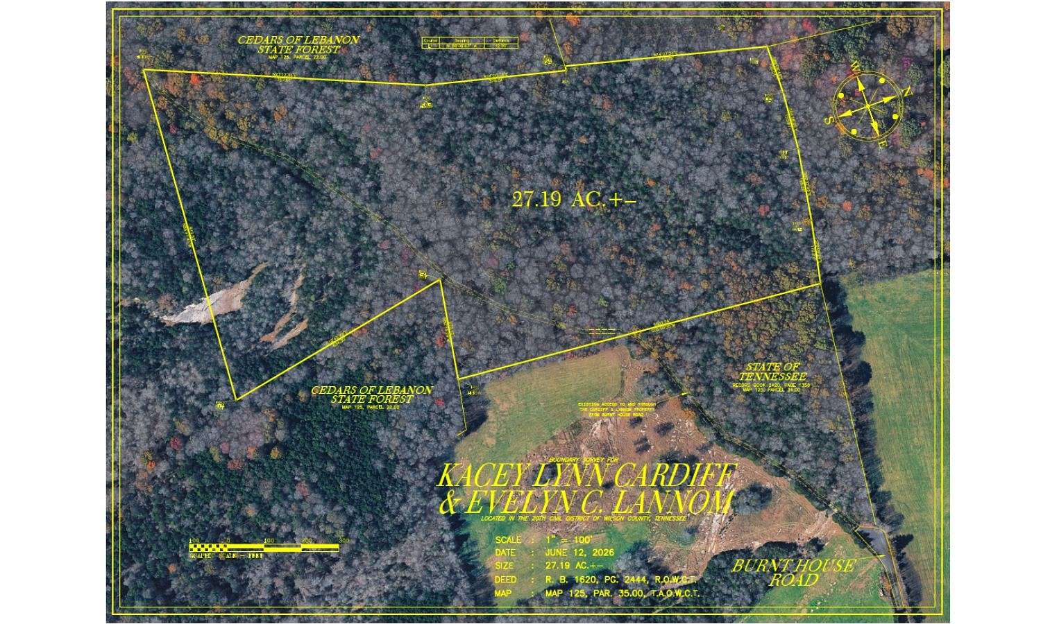 27.2 Acres of Recreational Land for Auction in Lebanon, Tennessee