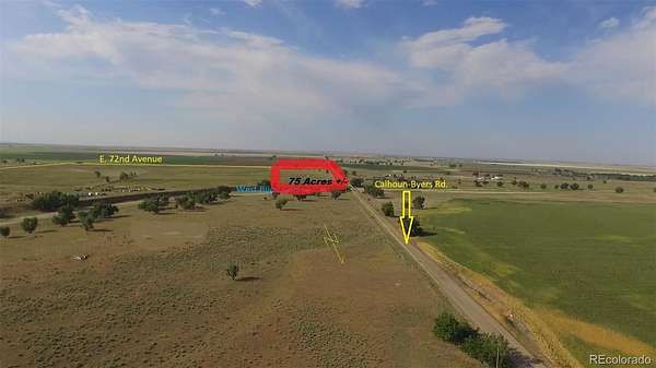 75 Acres of Improved Agricultural Land for Sale in Byers, Colorado
