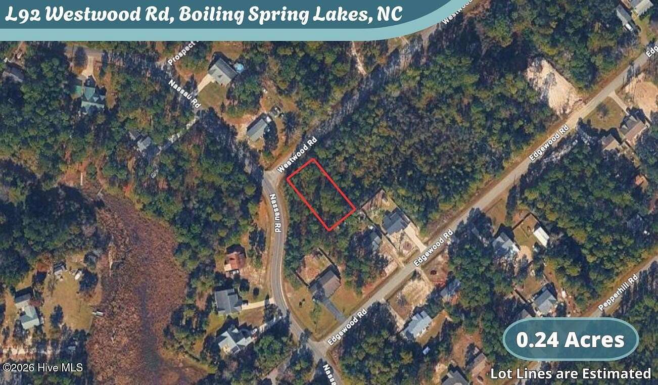 0.24 Acres of Residential Land for Sale in Boiling Spring Lakes, North Carolina