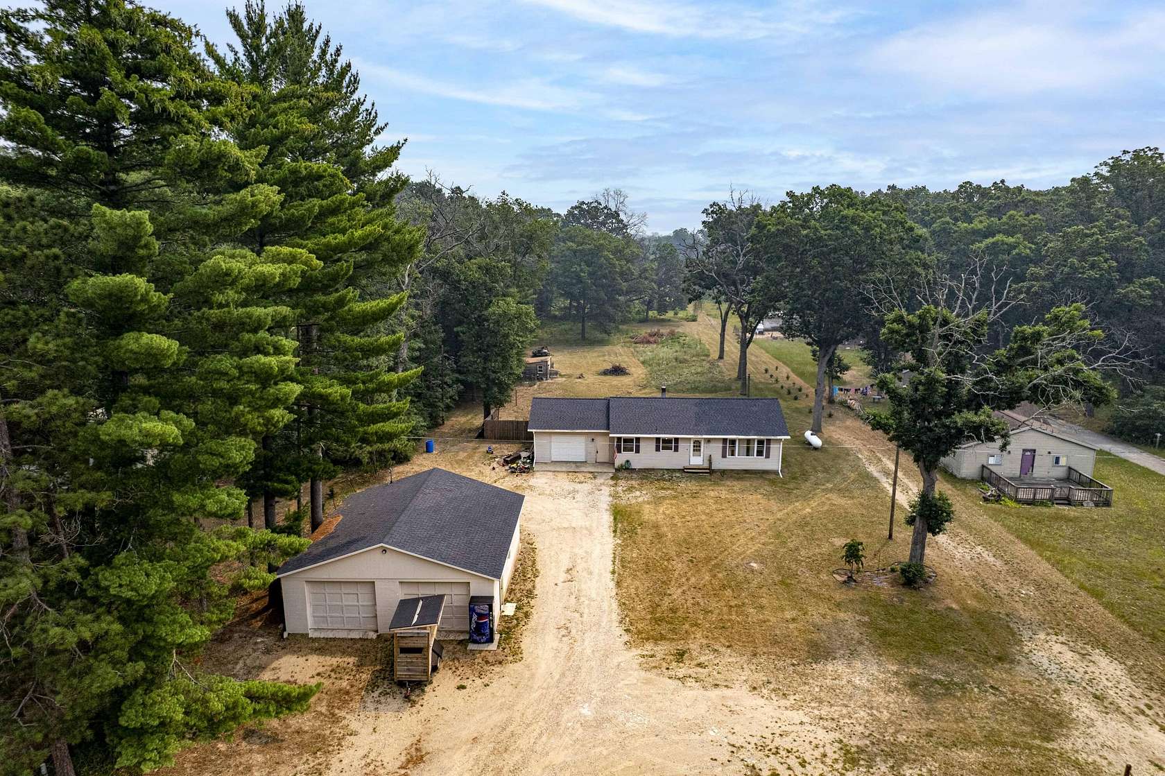 3.5 Acres of Land with Home for Sale in Bitely, Michigan