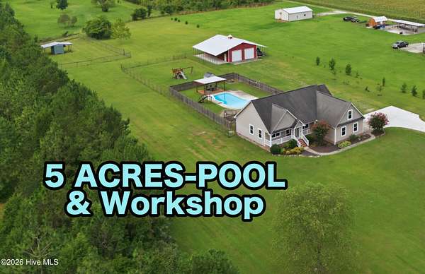 5.18 Acres of Land with Home for Sale in New Bern, North Carolina