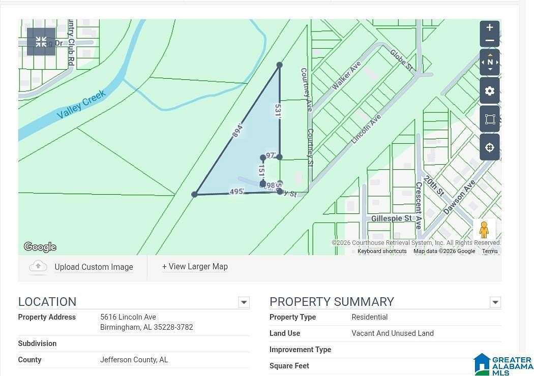 4 Acres of Residential Land for Sale in Birmingham, Alabama