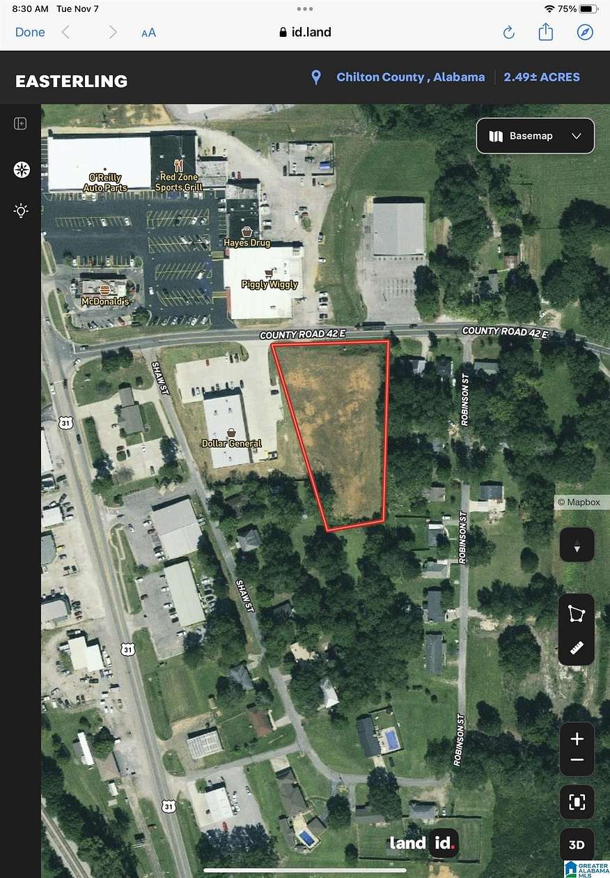 1.49 Acres of Commercial Land for Sale in Jemison, Alabama