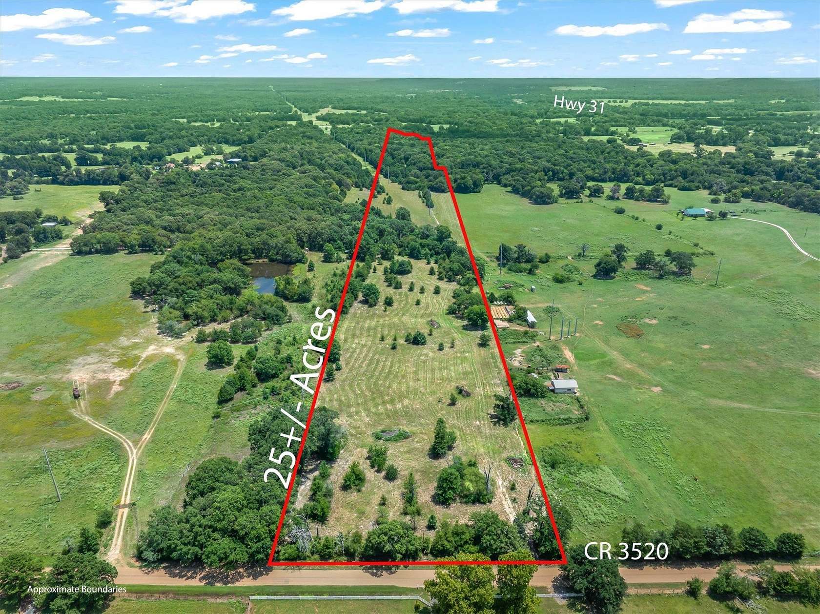 25 Acres of Recreational & Residential Land for Sale in Brownsboro, Texas