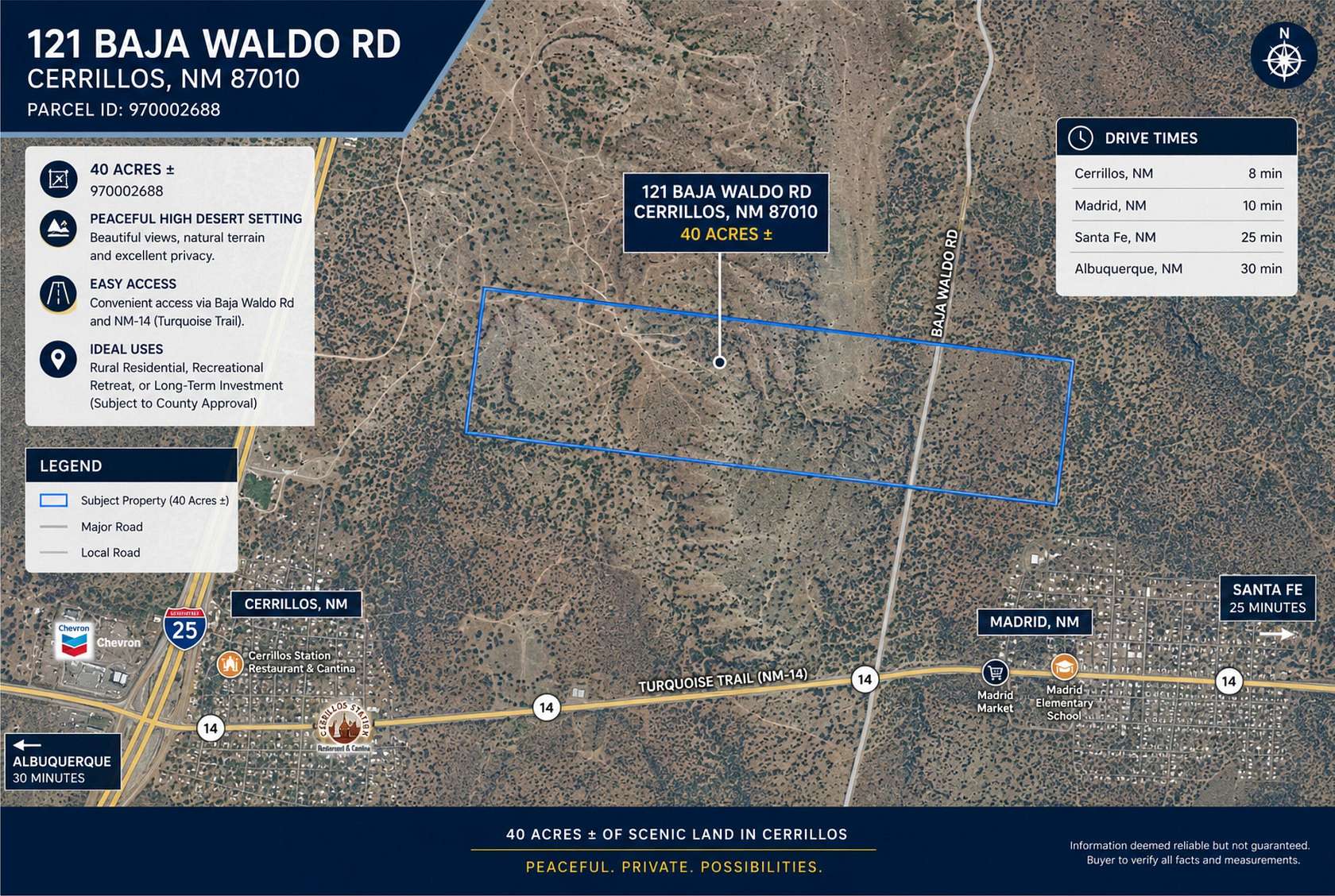 40 Acres of Land for Sale in Cerrillos, New Mexico
