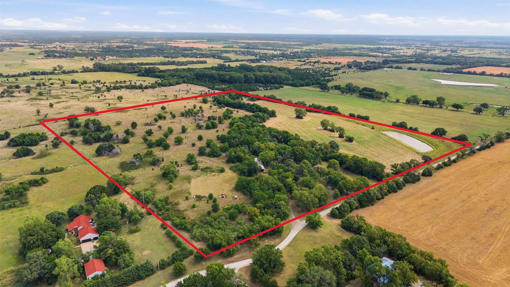 37.9 Acres of Land with Home for Sale in Augusta, Kansas