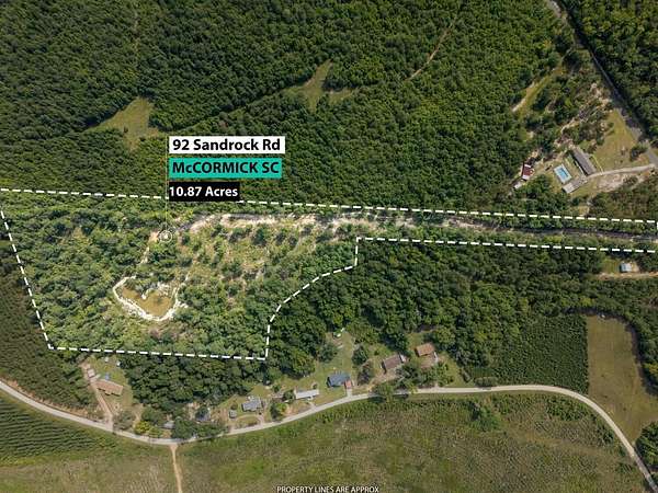 10.9 Acres of Recreational Land with Home for Sale in McCormick, South Carolina