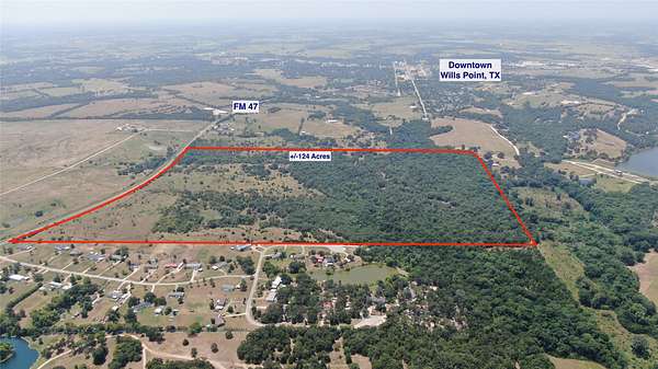 124 Acres of Recreational & Residential Land for Sale in Wills Point, Texas