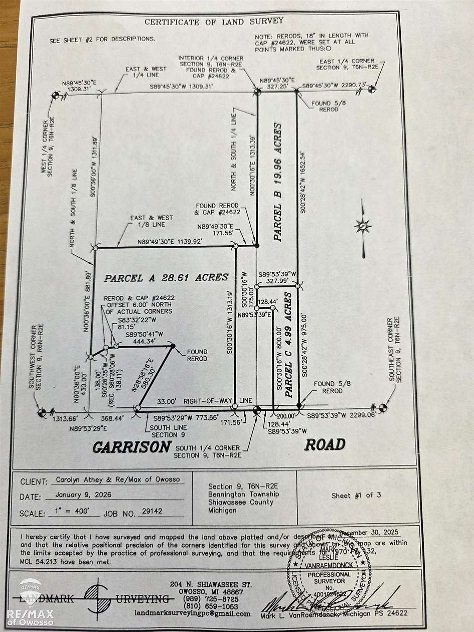 28.6 Acres of Agricultural Land for Sale in Owosso, Michigan