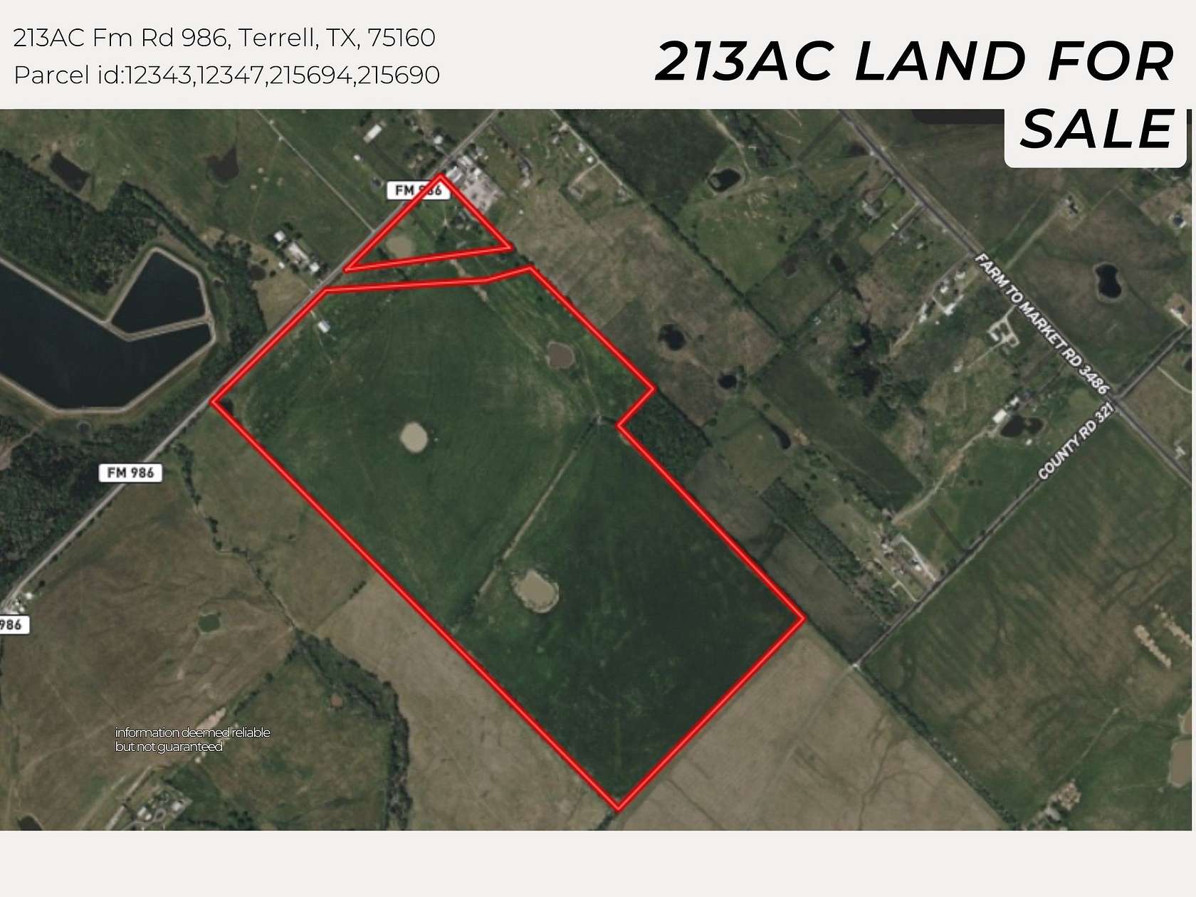 213 Acres of Agricultural & Residential Land for Sale in Terrell, Texas