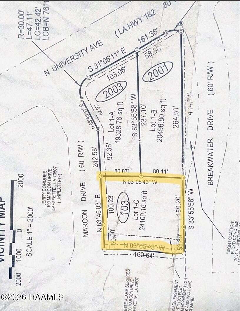 0.48 Acres of Commercial Land for Sale in Lafayette, Louisiana