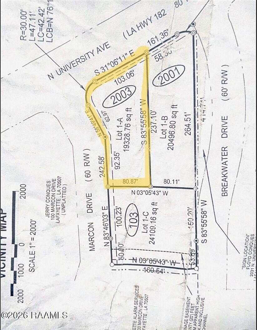0.45 Acres of Commercial Land for Sale in Lafayette, Louisiana