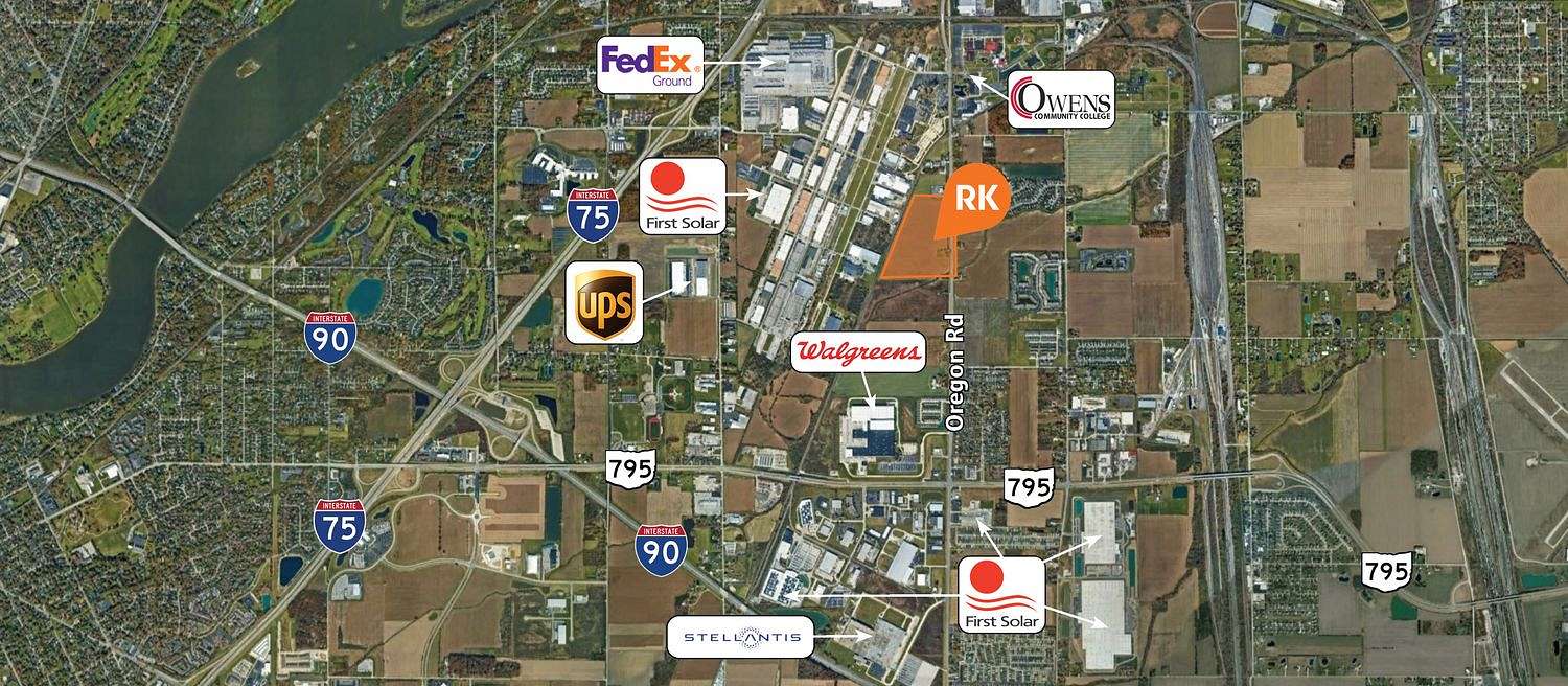 7.38 Acres of Commercial Land for Sale in Perrysburg, Ohio