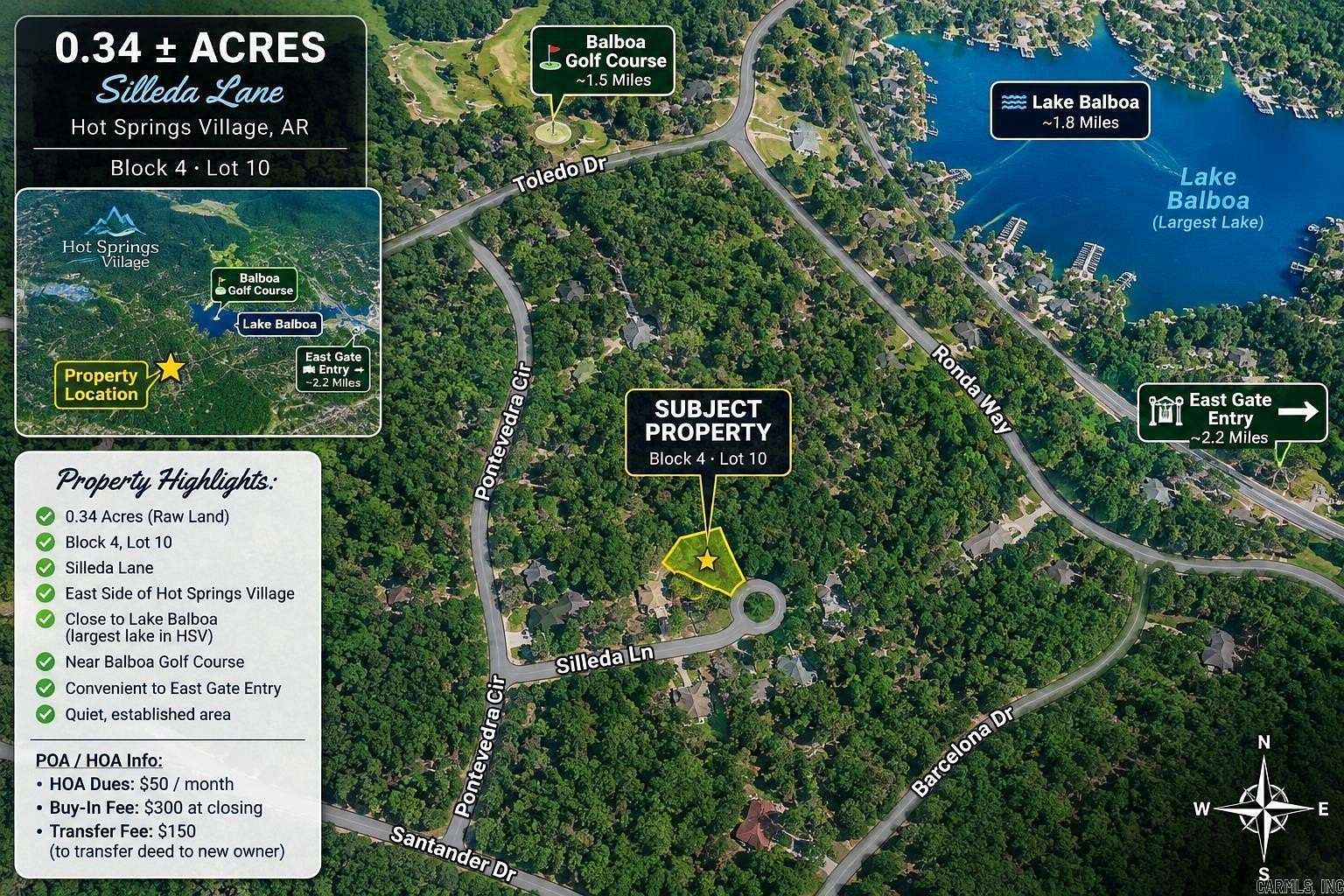 0.34 Acres of Land for Sale in Hot Springs, Arkansas