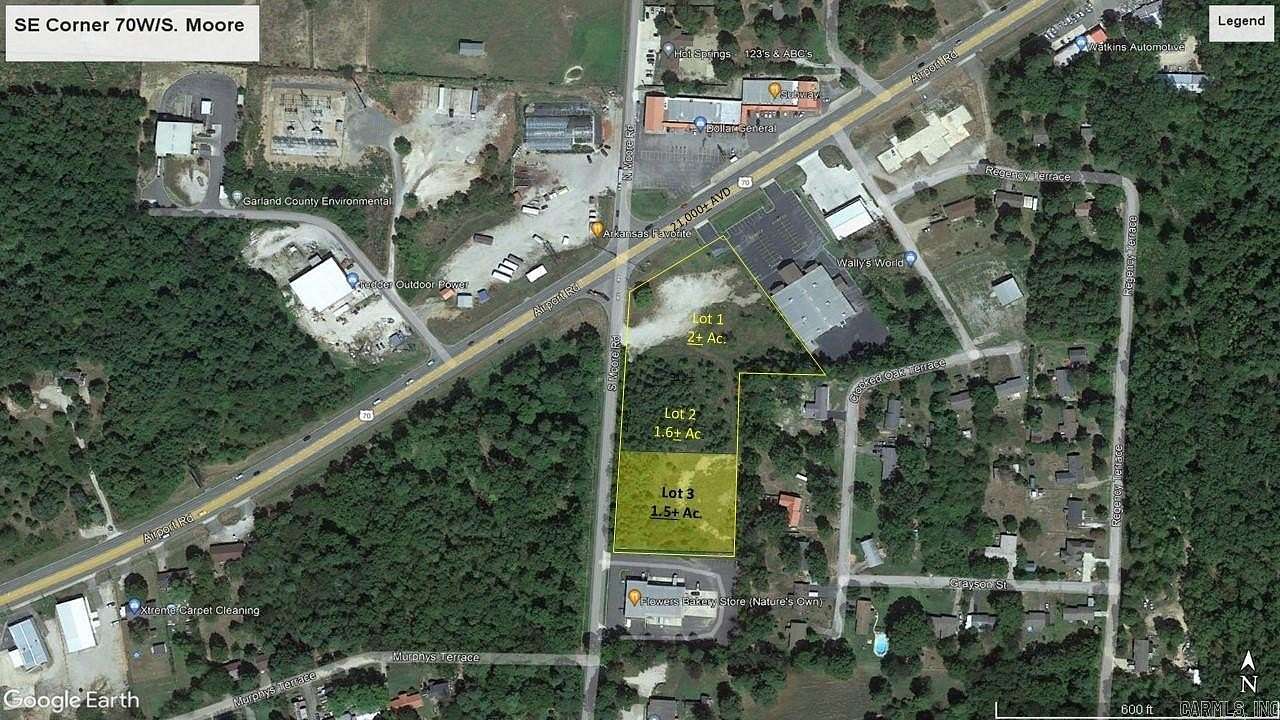 1.5 Acres of Commercial Land for Sale in Hot Springs, Arkansas