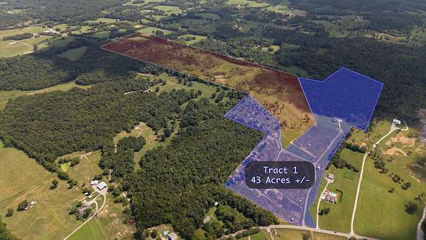 114 Acres of Land with Home for Auction in Shelbyville, Tennessee