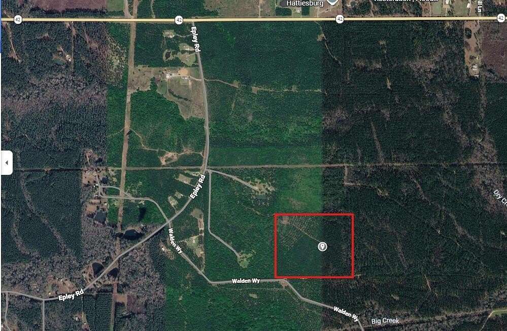 40 Acres of Recreational & Residential Land for Sale in Hattiesburg, Mississippi