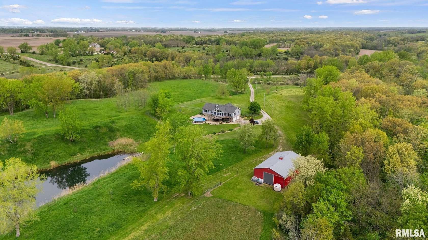 94.7 Acres of Land with Home for Sale in Elmwood, Illinois