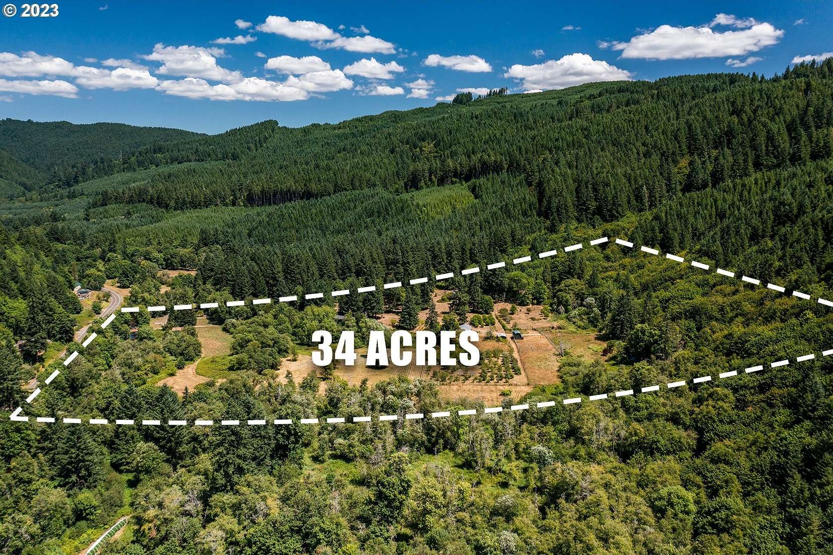 34 Acres of Agricultural Land with Home for Sale in Blachly, Oregon