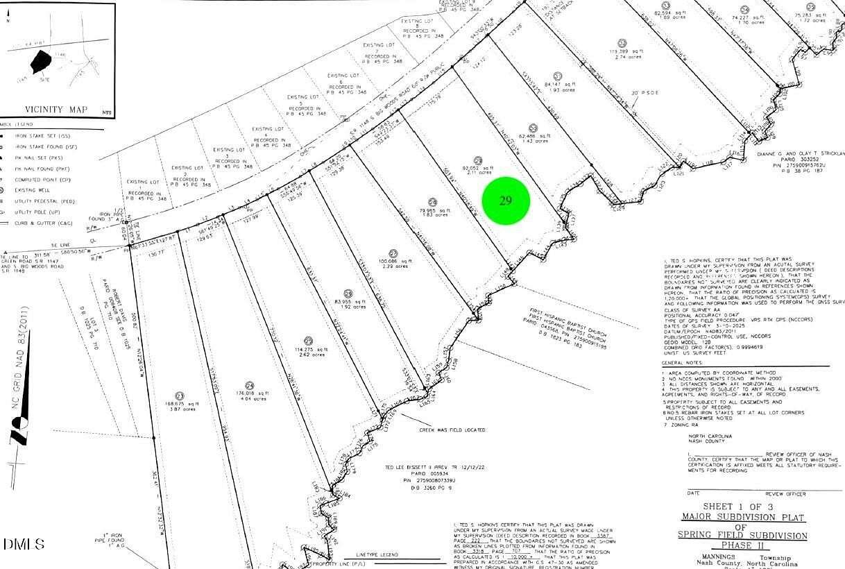 2.1 Acres of Residential Land for Sale in Spring Hope, North Carolina