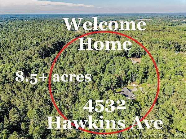 8.53 Acres of Land with Home for Sale in Sanford, North Carolina