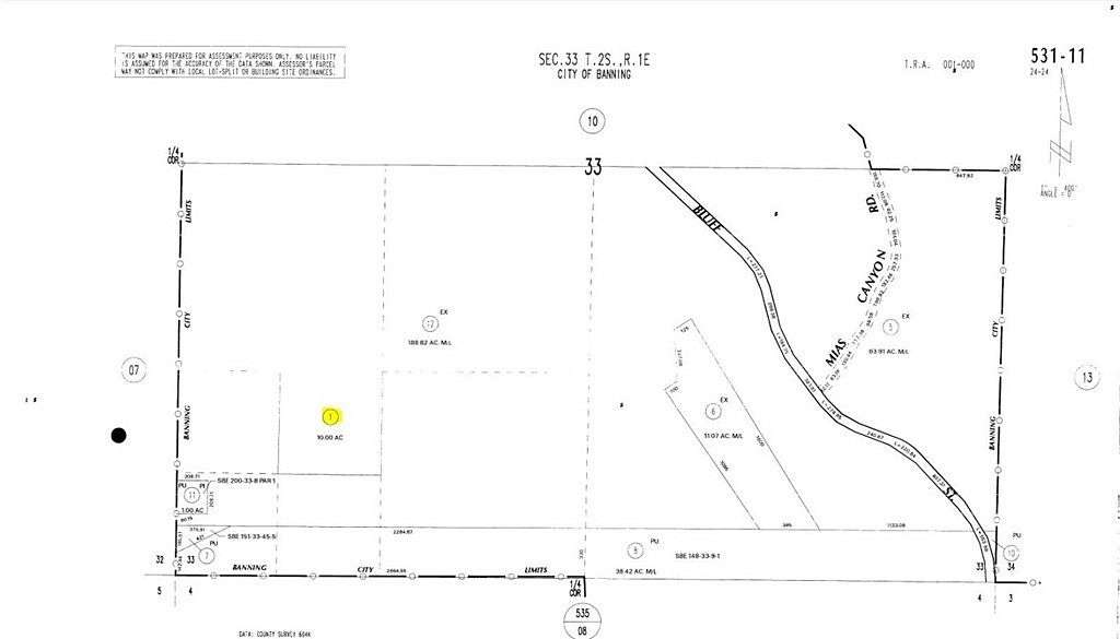 10 Acres of Land for Sale in Banning, California