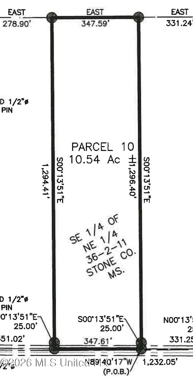 10.5 Acres of Land for Sale in Wiggins, Mississippi