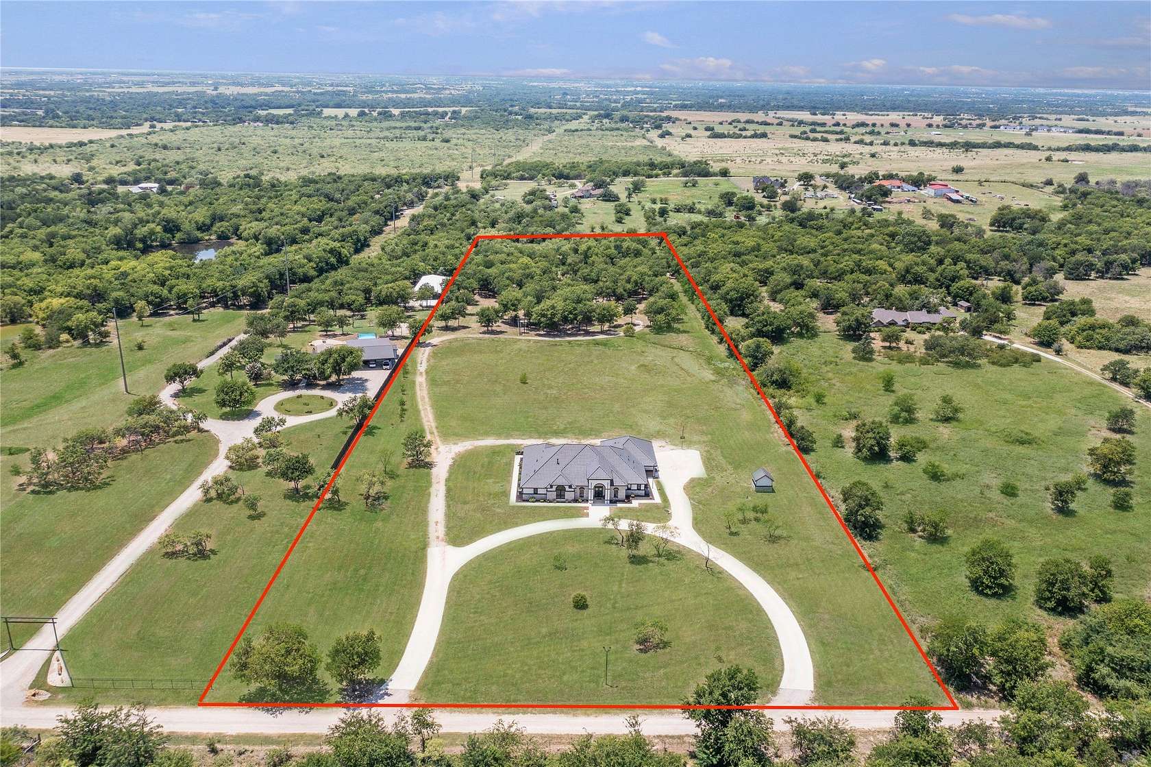 9.5 Acres of Land with Home for Sale in Sanger, Texas