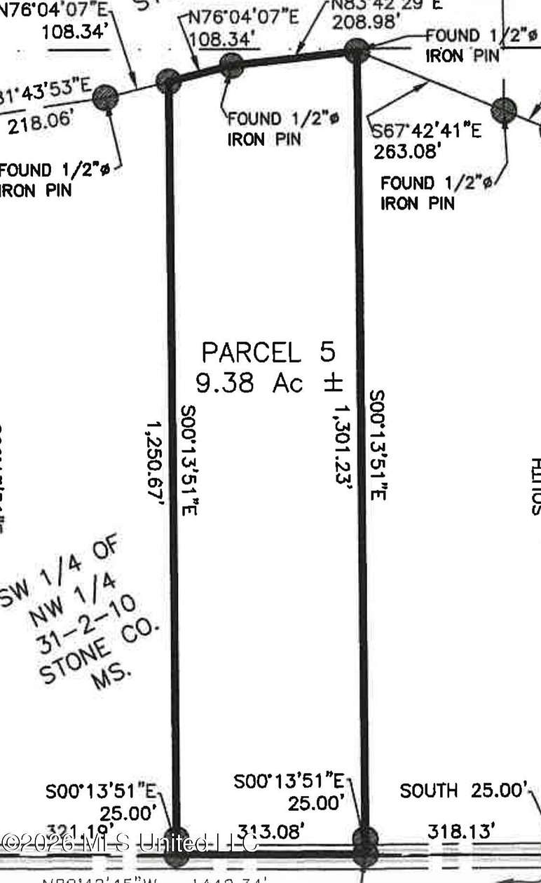 9.38 Acres of Land for Sale in Wiggins, Mississippi