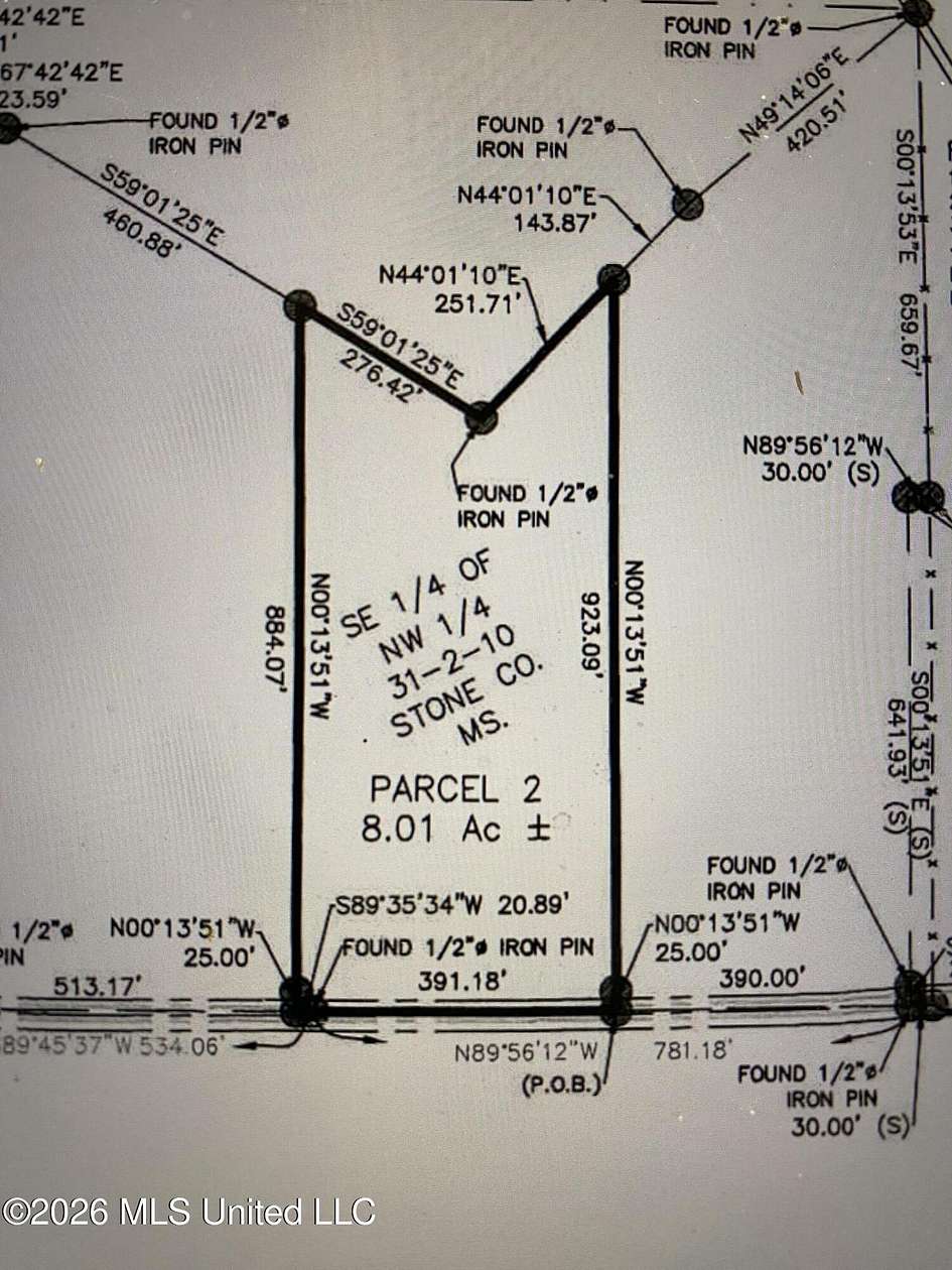 8 Acres of Land for Sale in Wiggins, Mississippi