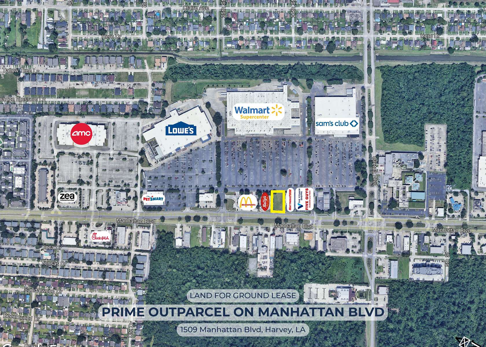 0.44 Acres of Commercial Land for Lease in Harvey, Louisiana