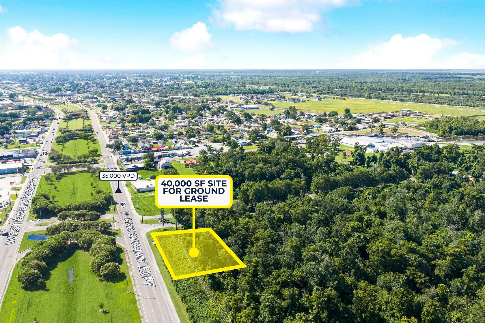 0.92 Acres of Commercial Land for Lease in Westwego, Louisiana