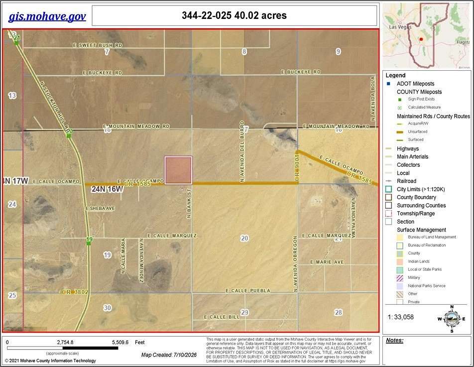 40 Acres of Land for Sale in Kingman, Arizona