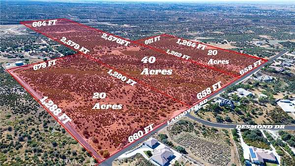 40 Acres of Recreational & Residential Land for Sale in Oak Hills, California