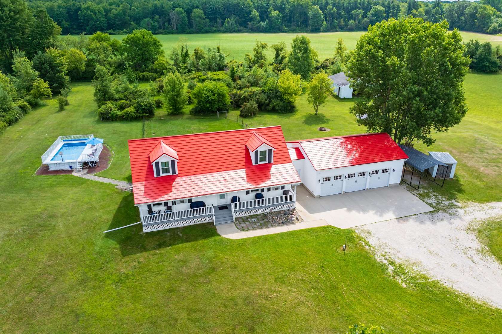 6.58 Acres of Land with Home for Sale in Bellevue, Michigan