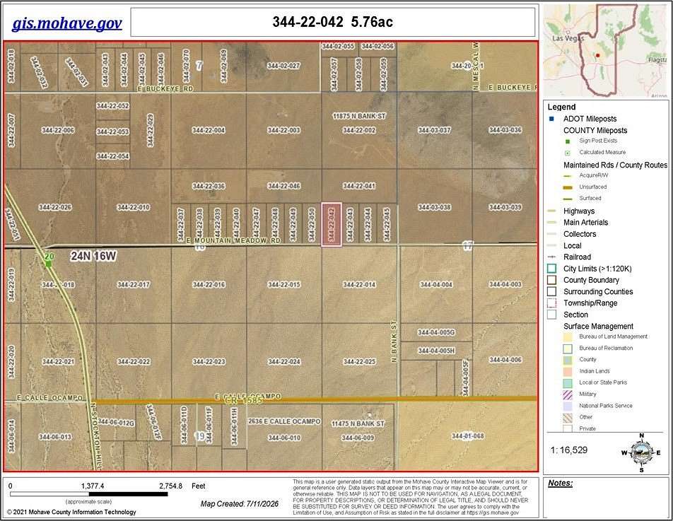 5 Acres of Residential Land for Sale in Kingman, Arizona