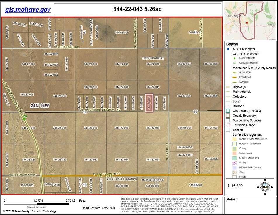 5 Acres of Residential Land for Sale in Kingman, Arizona