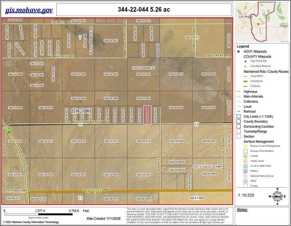 5 Acres of Residential Land for Sale in Kingman, Arizona