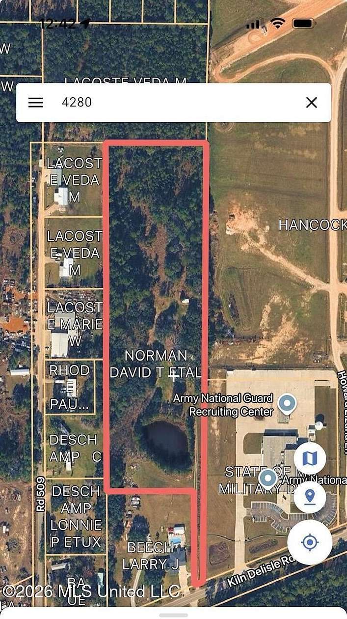 7.7 Acres of Residential Land for Sale in Kiln, Mississippi