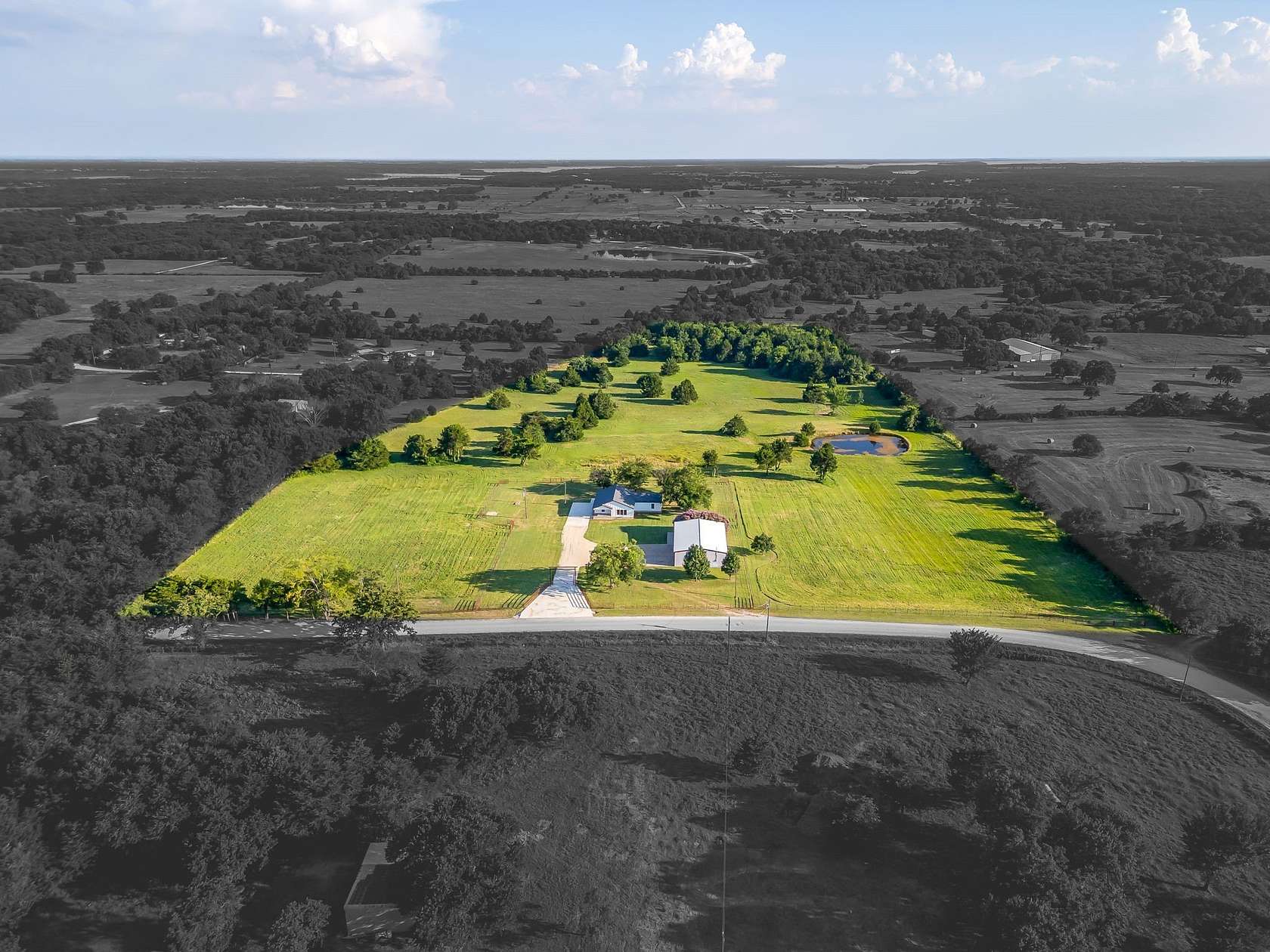 16 Acres of Land with Home for Sale in Collinsville, Texas