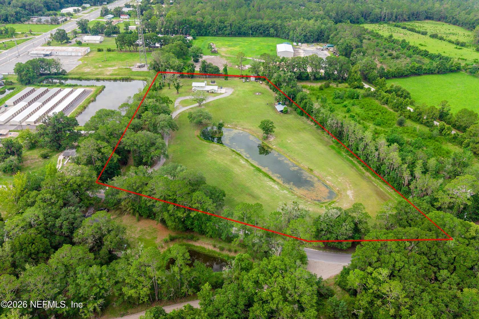 7.54 Acres of Land with Home for Sale in Starke, Florida