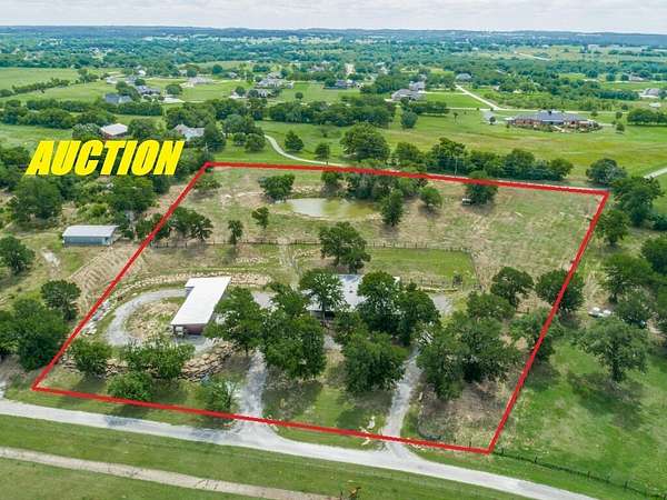 4.77 Acres of Land with Home for Auction in Gainesville, Texas