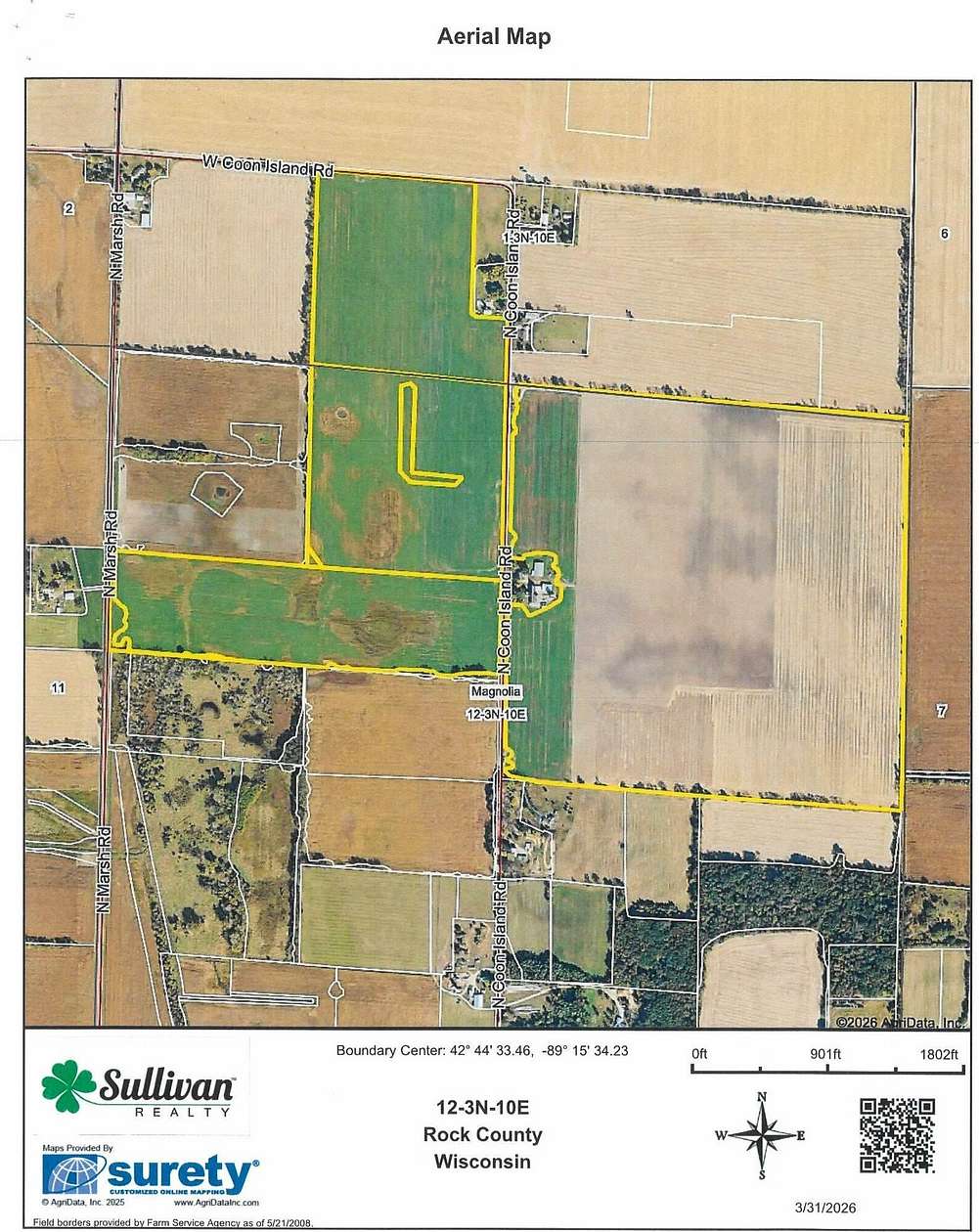 270 Acres of Agricultural Land for Sale in Evansville, Wisconsin