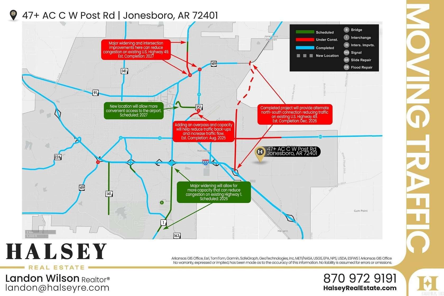 47.4 Acres of Land for Sale in Jonesboro, Arkansas