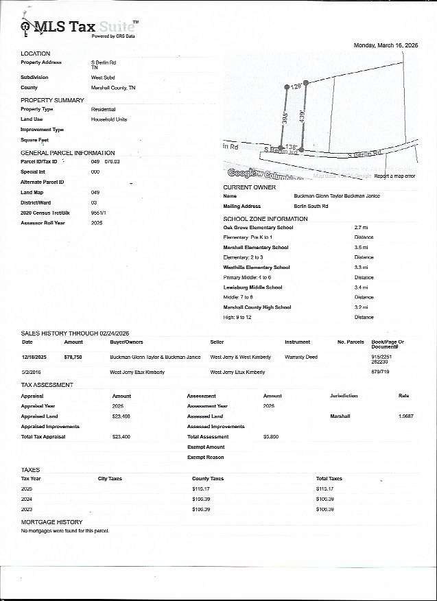 1 Acre of Residential Land for Sale in Lewisburg, Tennessee