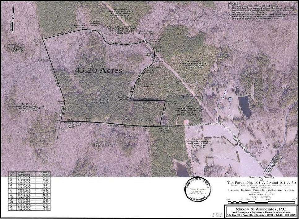 43.2 Acres of Recreational & Residential Land for Sale in Keysville, Virginia